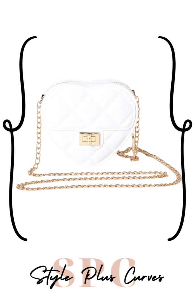 White Quilted Heart Crossbody