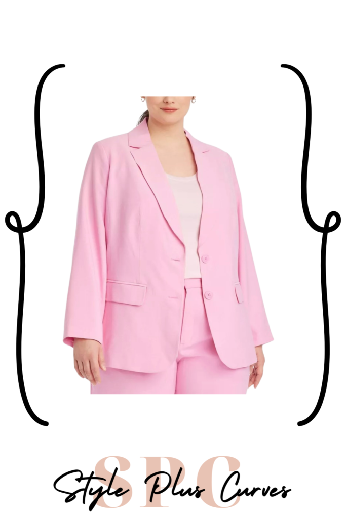 Plus Size Light Pink Blazer
