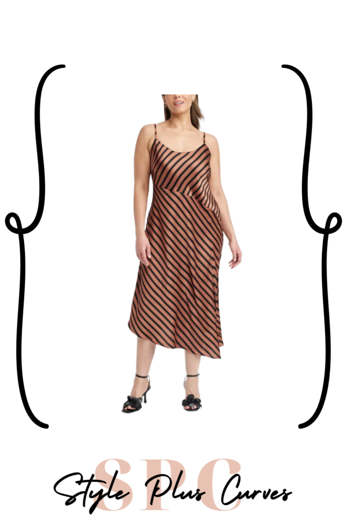 Plus Size Brown & Black Slip Dress
