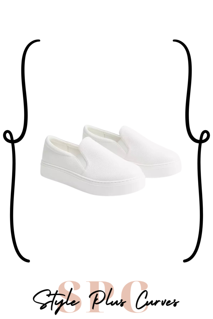 White Slip-On Platform Sneakers