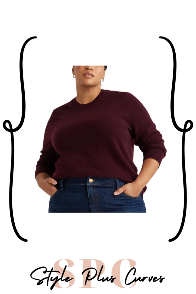 Plus Size Burgundy Cashmere Sweater