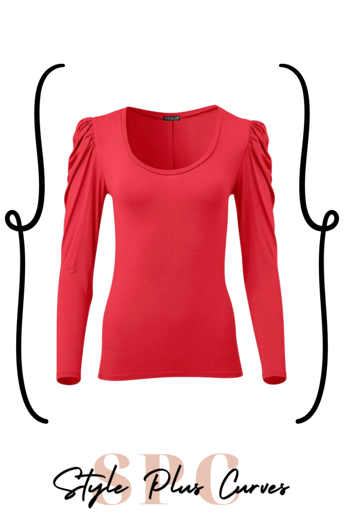Plus Size Pink Puff Shoulder Top