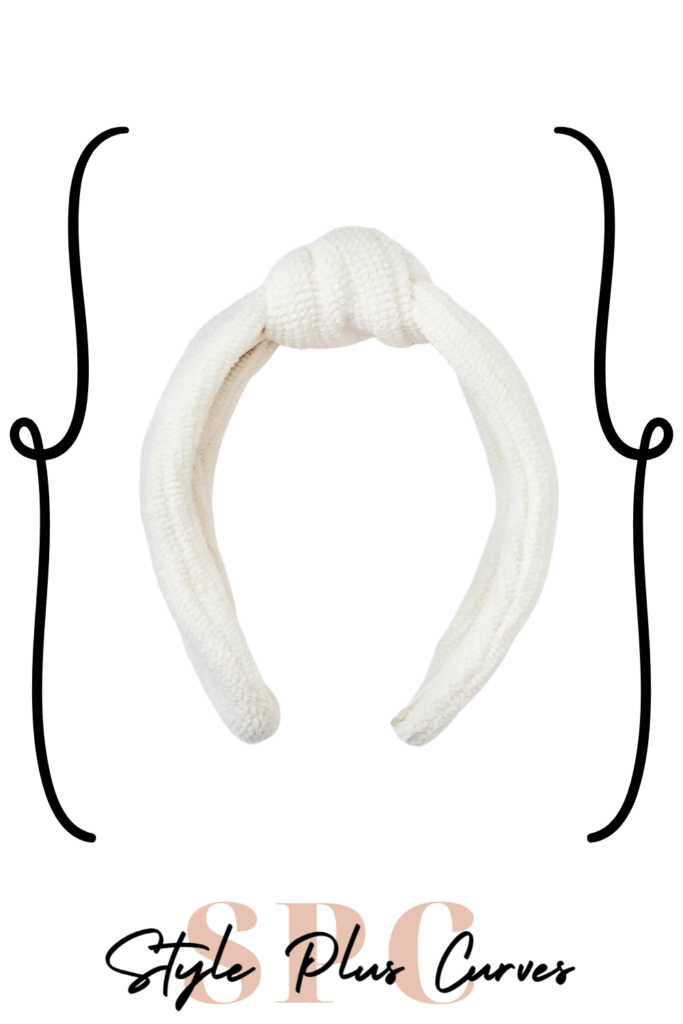 White Fabric Knot Top Headband