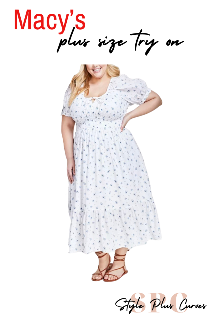 Plus Size Short-Sleeve Clip-Dot Midi Dress