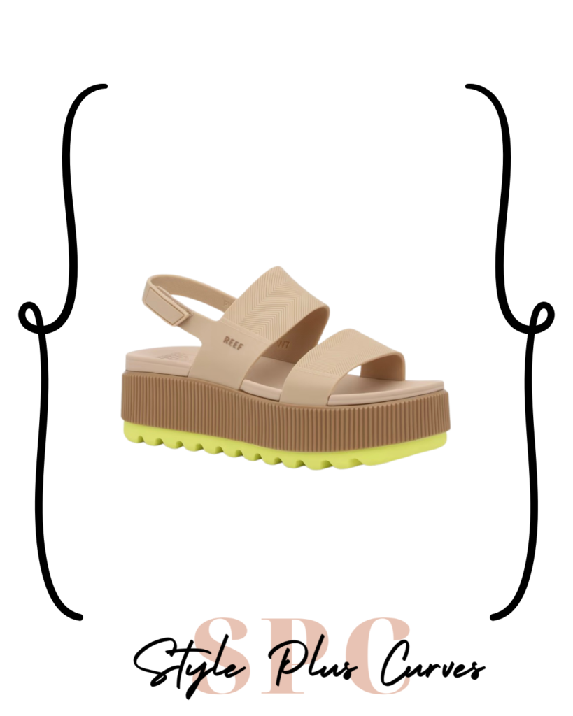 Tan & Neon Platform Water Sandals