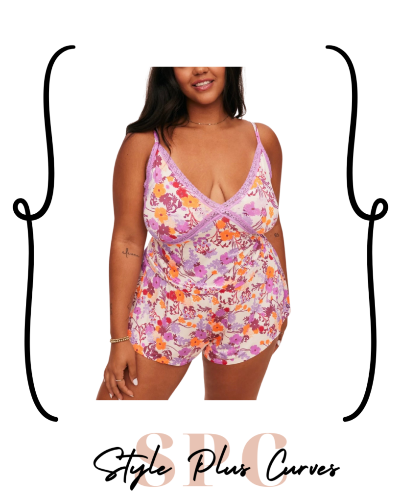 Plus Size Pink Floral Sleep Set