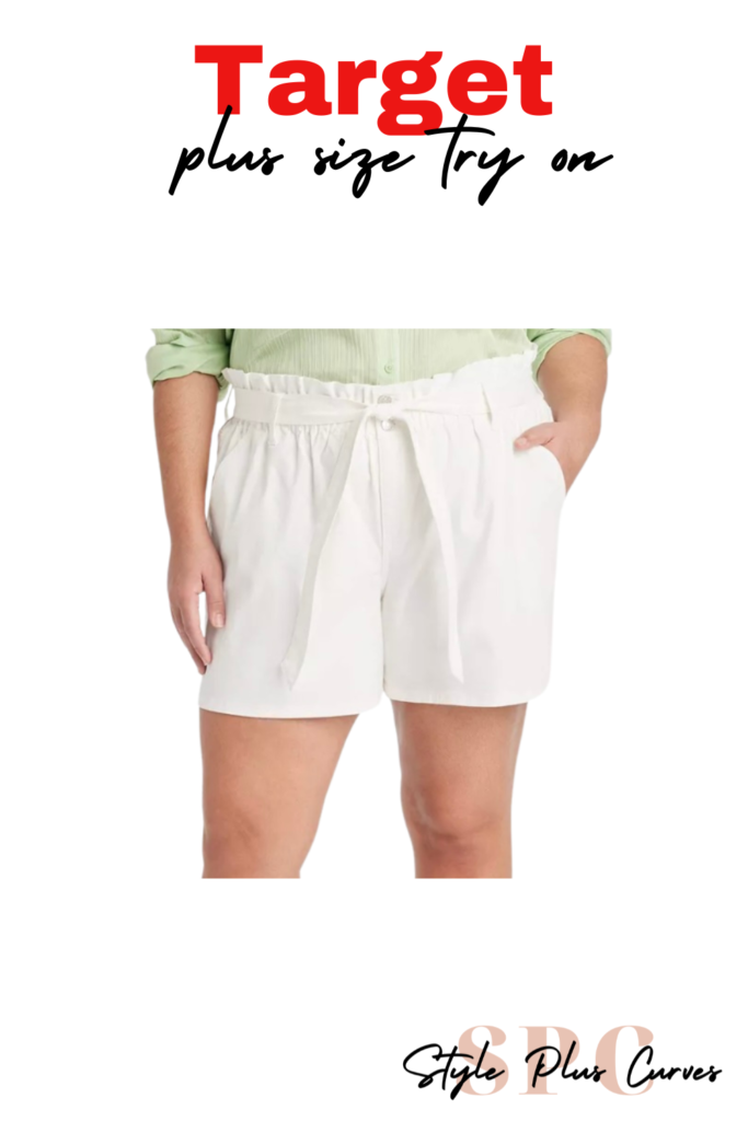 Plus Size White High Rise Shorts