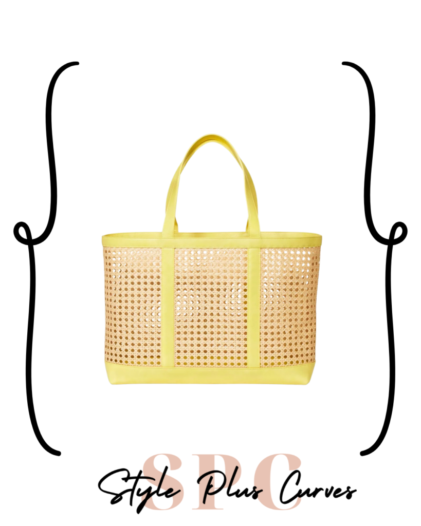 Large Yellow Woven Tote