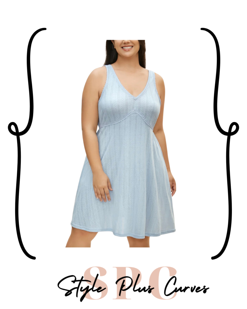 Plus Size Light Blue Nightgown