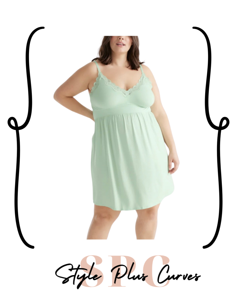 Plus Size Light Green Nightgown