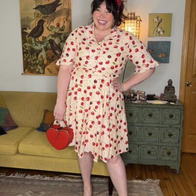 Plus Size Cherry Patterned Dress