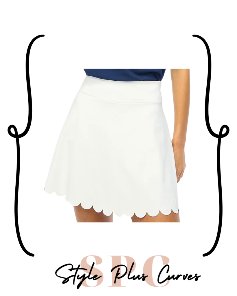 J. Crew Plus Size White Scalloped Hem Skort