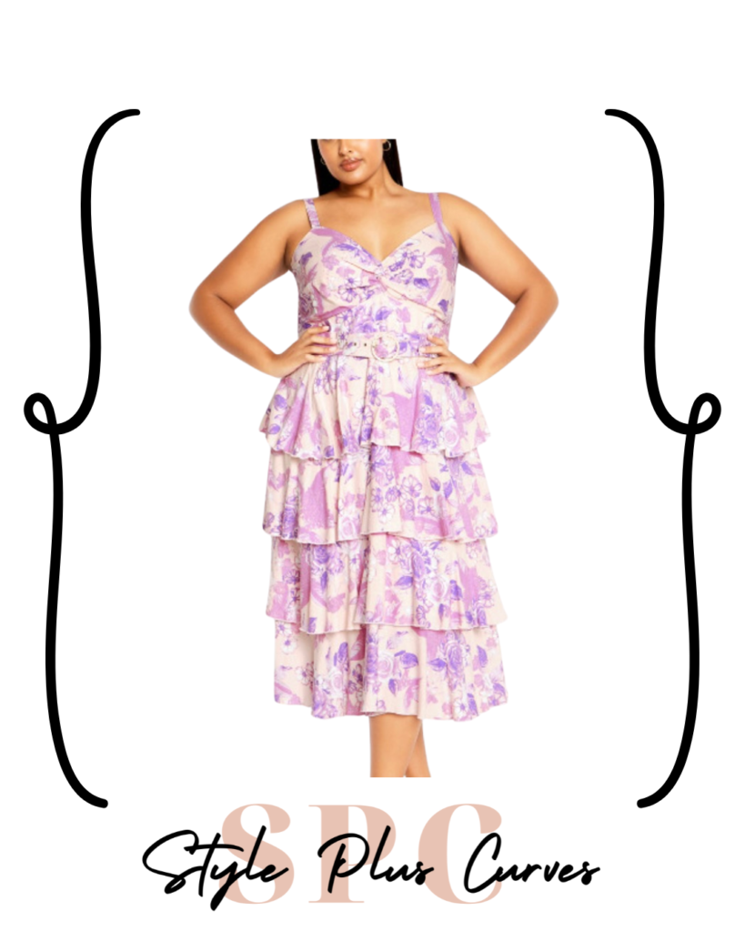 Plus Size Tiered Floral Dress