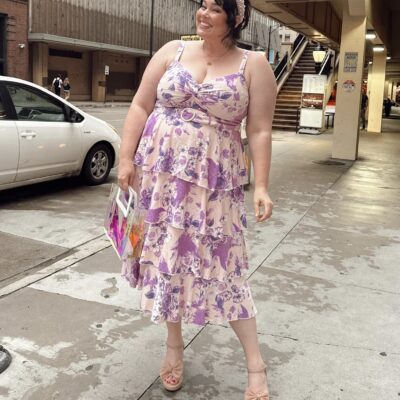 Plus Size Tiered Floral Dress