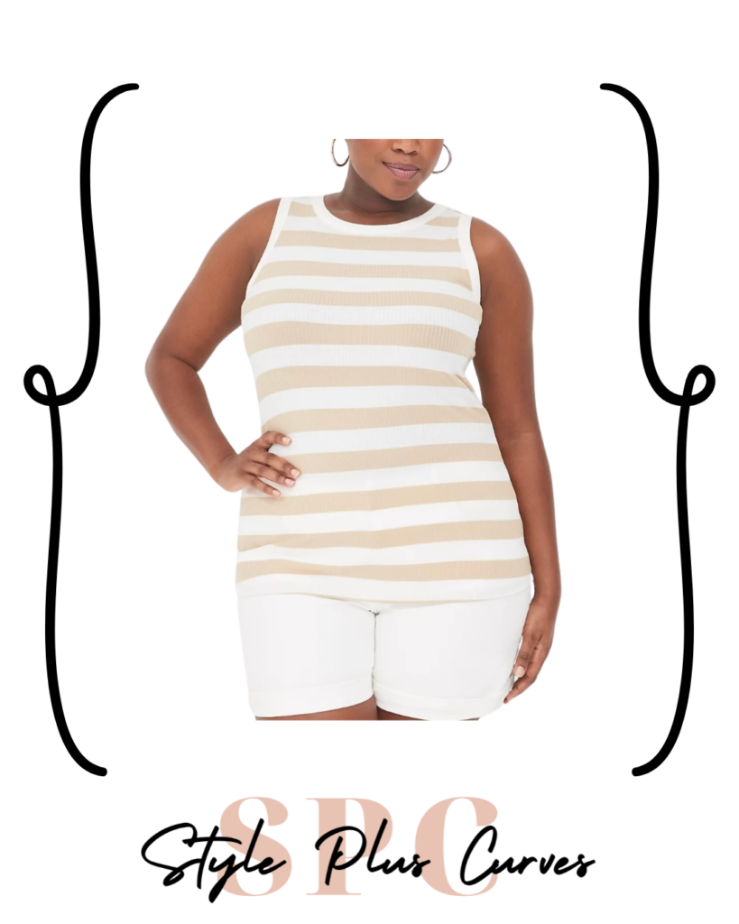 Plus Size Thick Striped Tank