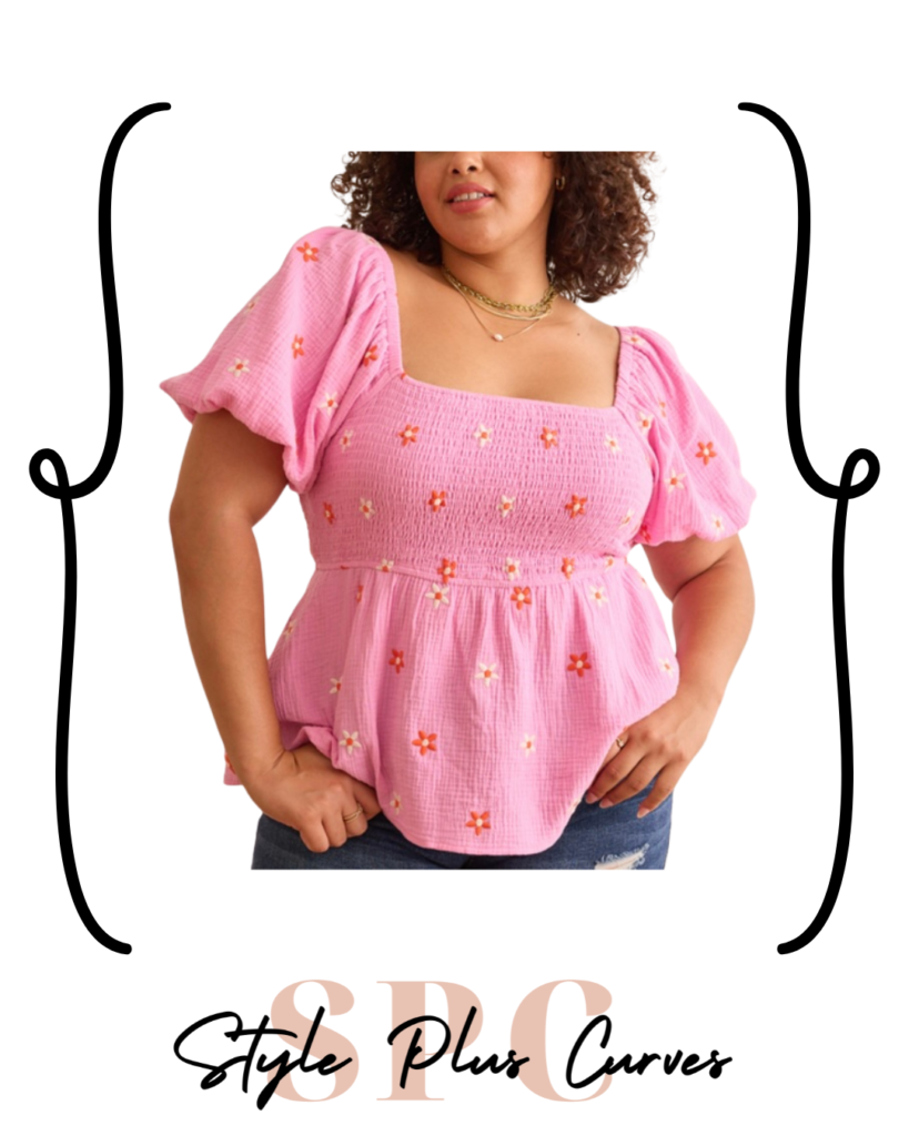 Plus Size Pink Babydoll Top