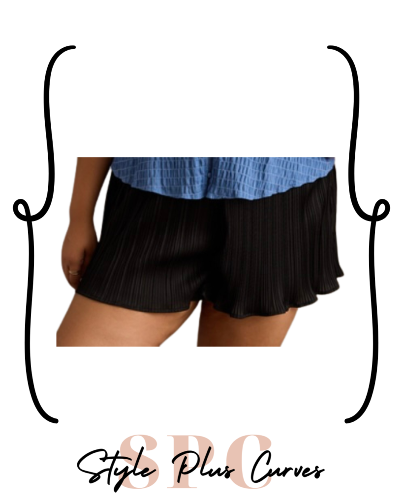 Plus Size Black Ruffled Shorts