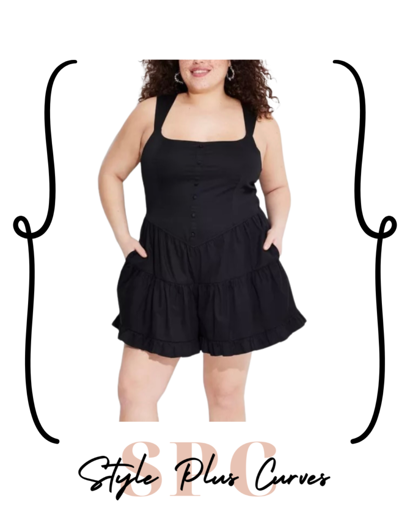 Plus Size Black Romper