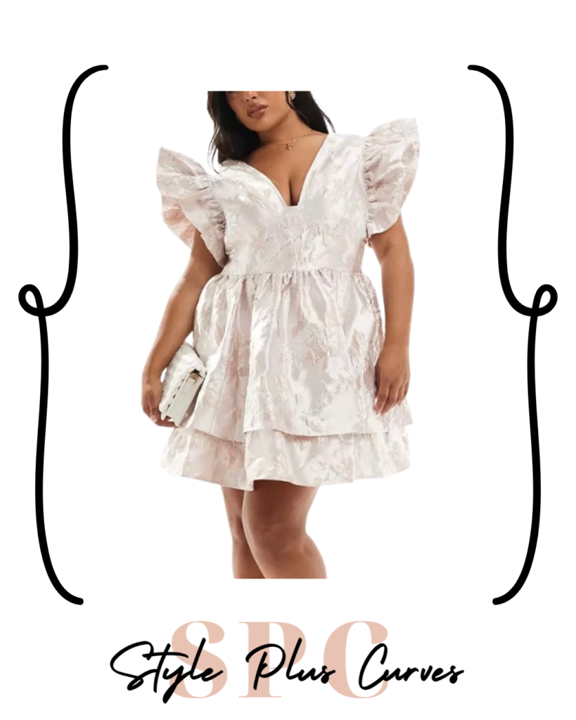 Plus Size Ruffle Mini Skater Dress