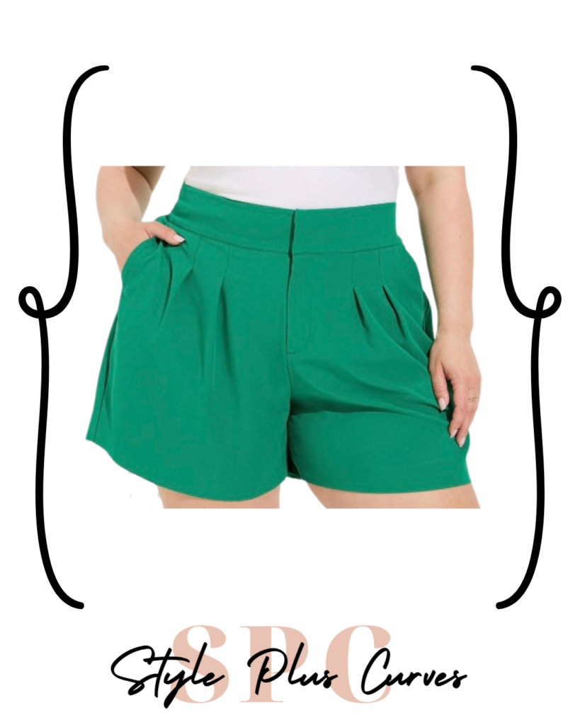 Plus Size Green Shorts