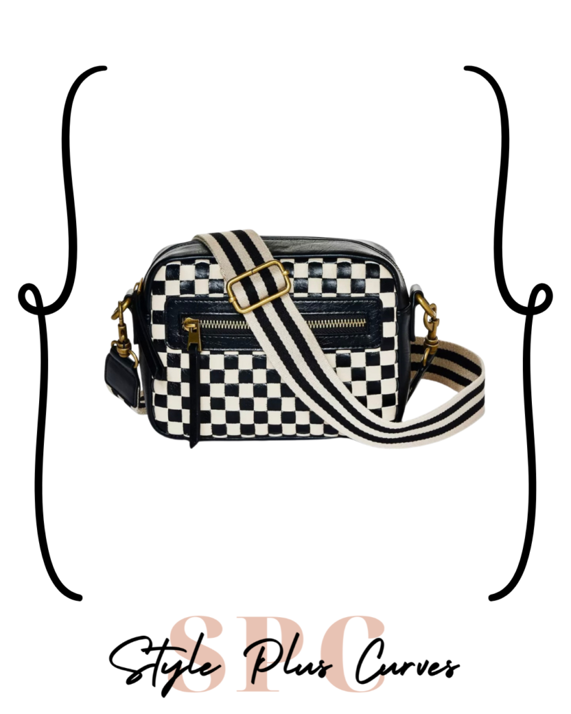 Black and White Checkered Crossbody