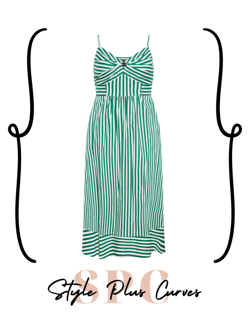 Plus Size Green Striped Dress