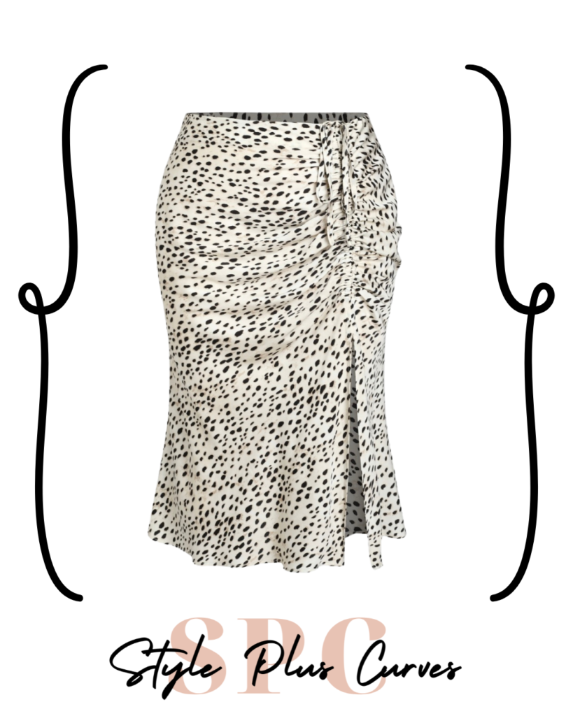 Plus Size Beige Leopard Print Maxi Skirt