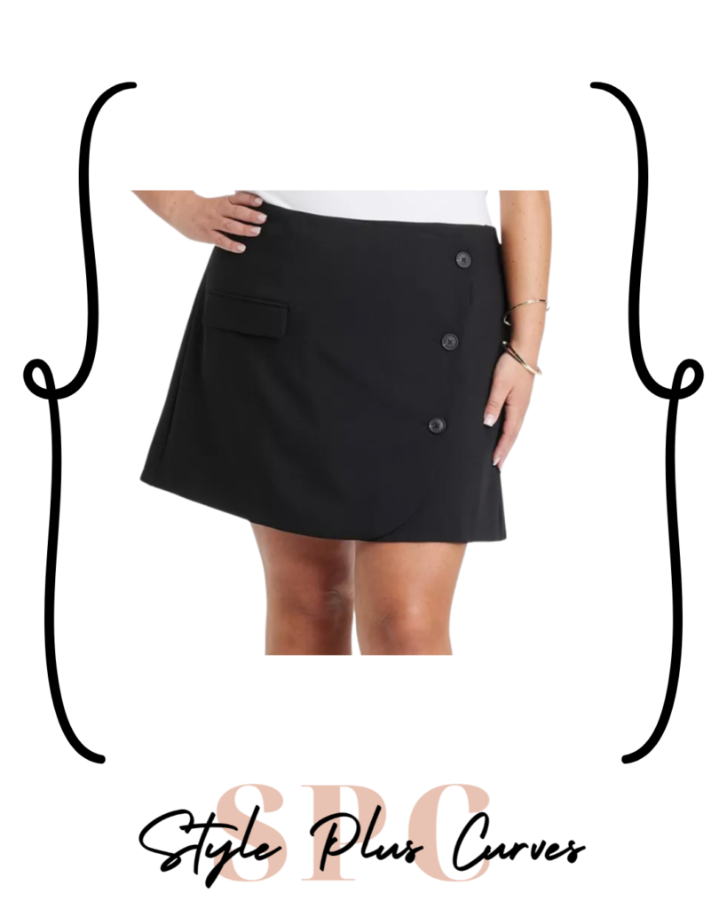 Plus Size Black Mini Skirt