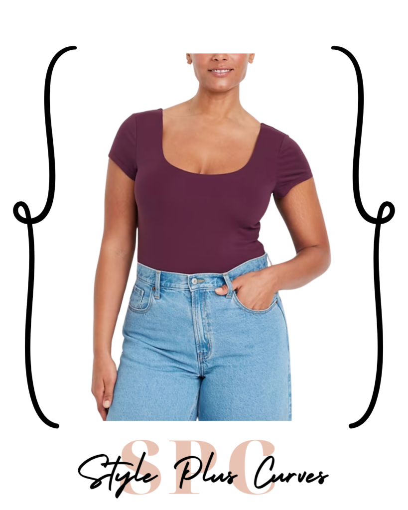 Plus Size Plum Scoop Neck Tee