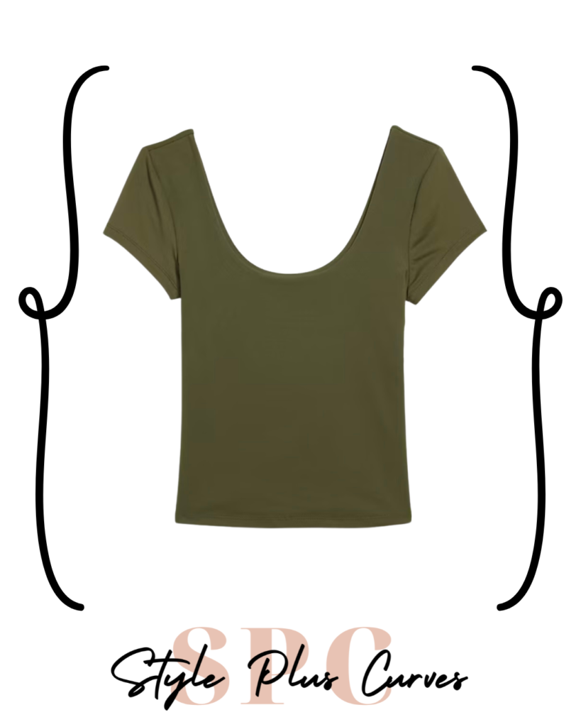 Plus Size Green Scoop Neck Tee