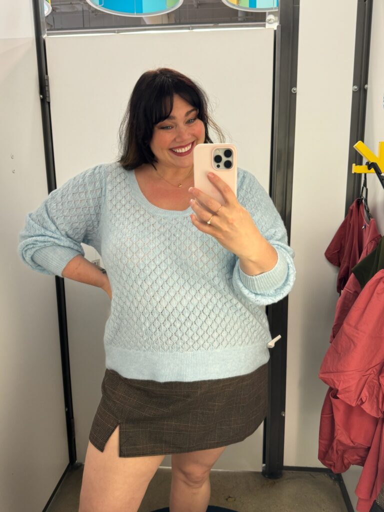 Plus Size Pointelle Sweater