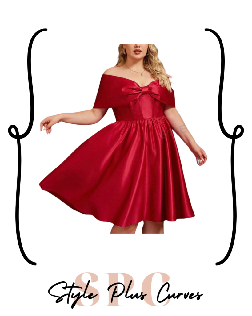 Plus Size Red Bow Dress