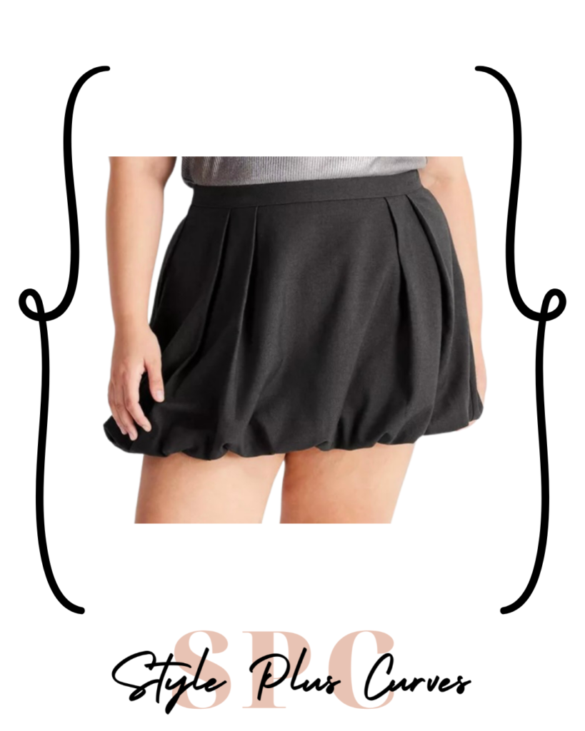 Plus Size Bubble Mini Skirt