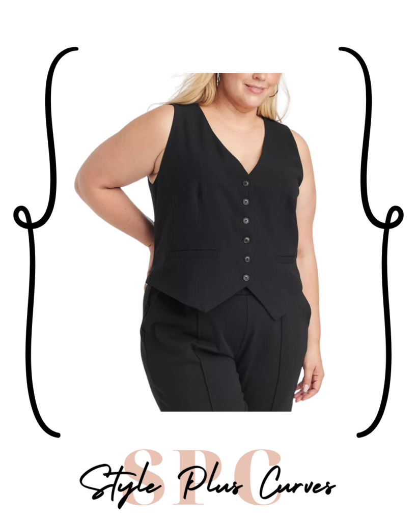 Plus Size Black Vest