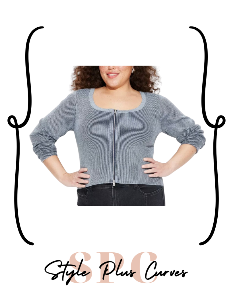 Plus Size Zip Front Sweater Cardigan