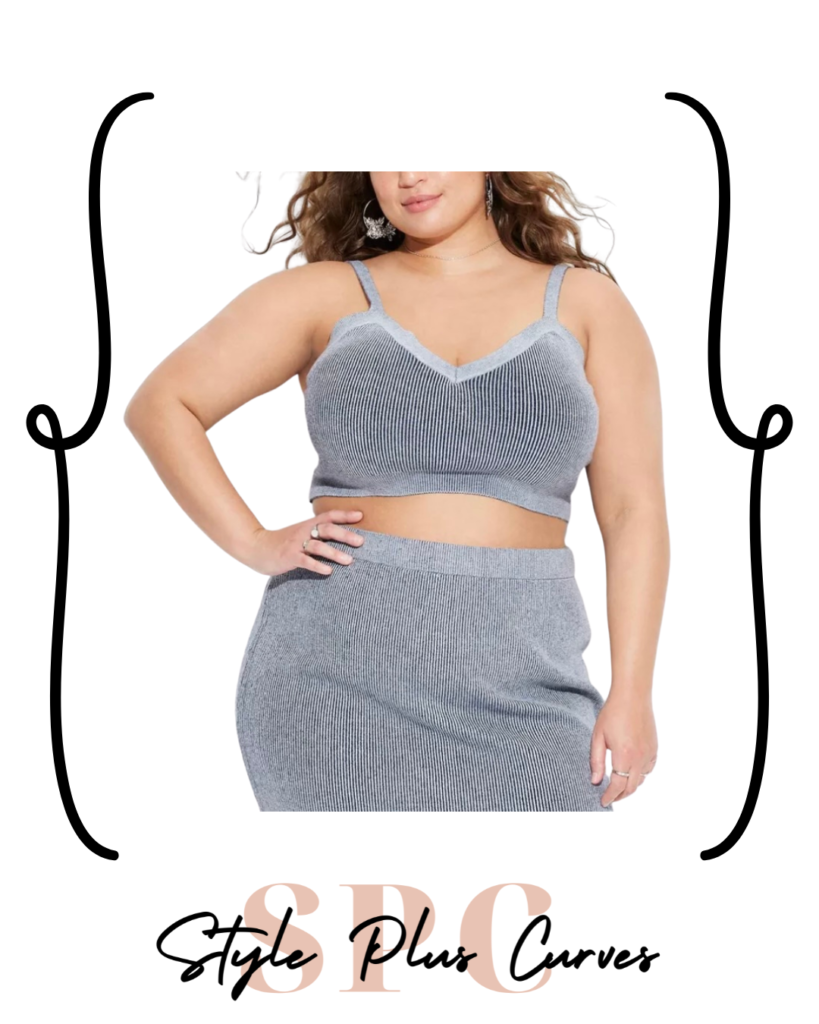 Plus Size Sweater Cropped Tank