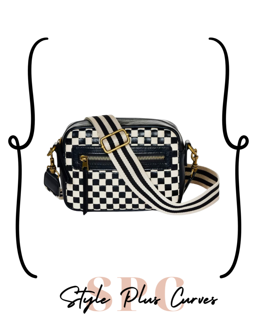 Black and White Checkered Crossbody