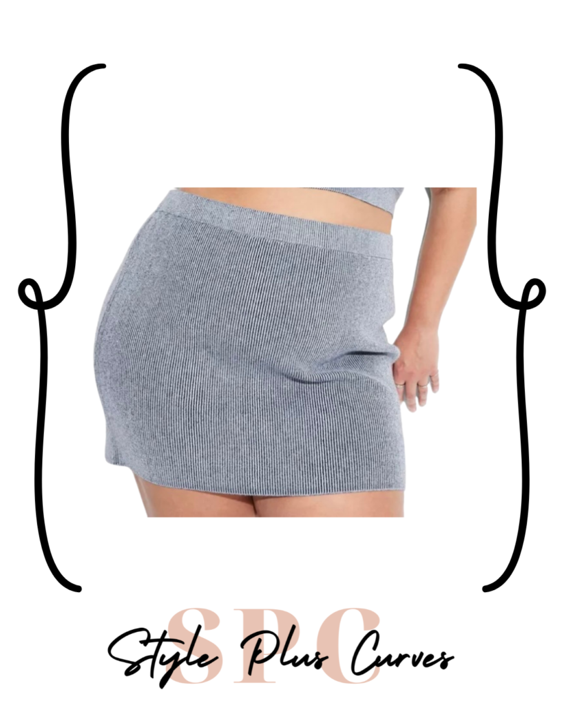 Plus Size Sweater Mini Skirt